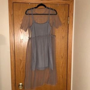 Topshop Mini Dress with Mesh Overlay